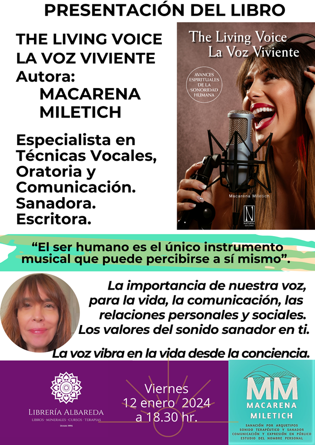 Macarena Miletich  presenta su libro 'The Living Voice: La Voz Viviente'